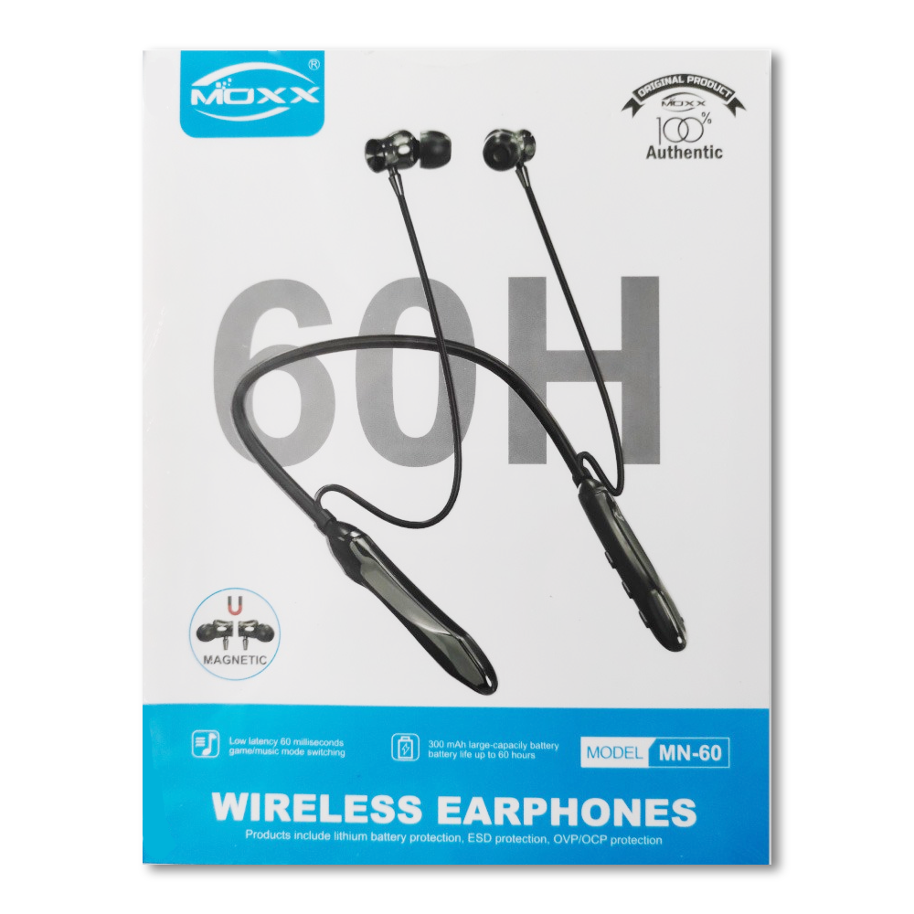 MOXX NECKBAND WIRELESS  HEADSET | BACKUP 400 HOURS | BLACK